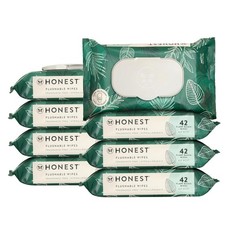    Honest Company Flushable Wipes Sensitive Skin 336 Ct Fragrance Free Tropica