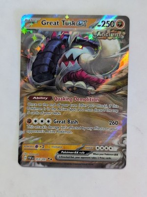 Great Tusk ex 053/091 Paldean Fates PAF Holo Double Rare 2024 NM