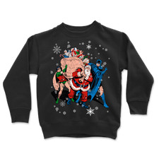 Official DC Christmas Batman Robin Santa Claus Kids' Sweatshirt - Black