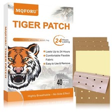 MQFORU Tiger Patches, 40 Pcs Chinese Plaster, 3.9 x 2.8 in, Brown