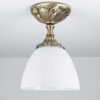 Deckenlampe Flur Leuchte Jugendstil Glas Aus Messing Bronziert E14 Handarbeit