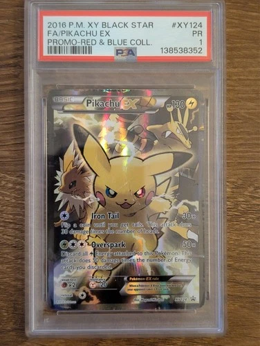 2016 Pokemon Red Blue Collection PSA 1 Pikachu EX Holo #XY124 Black Star Promo