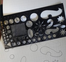 Stencil with drawing template ruler 3D-Printed