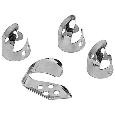 4Pcs Metal Finger Picks for Guitar Silver Multi Functional Protector - Image 1 of 4