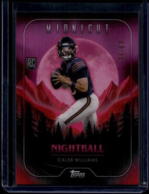 2024 Topps Midnight Football Caleb Williams #NB-5 RC Nightball Twilight /99