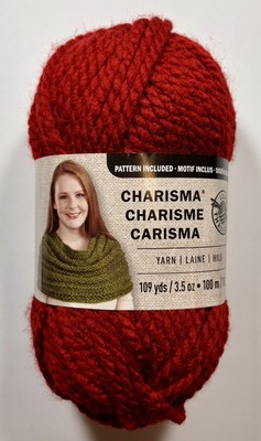 NEW Loops & Threads Charisma yarn in RED 109 YDS #5 BULKY ACRYLIC QTY 1