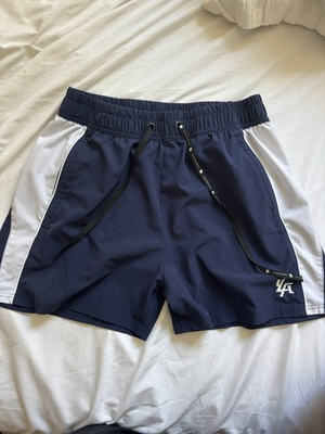 #ad Young LA Mens 101 Bodybuilding Short Shorts Blue White Size. Medium $22.00