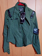 KillStar Dolls Kill Secret Mission - Green military top - Size L New w/ tags