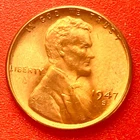 1947-S Lincoln Wheat Cent Penny GEM RD BU From an Original Bank Roll