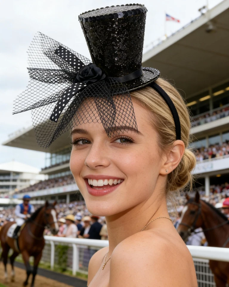 Black Mini Top Hat Headband Fascinator Tea Party Headpiece For Women Cosplay - Image 4 of 4
