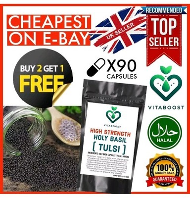 Heiliges Basilikum Kapseln Tulsi 5000mg pflanzlich 90 Kapseln 10% Ursolsäure 500mg 10:1 