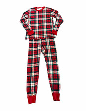 Hanna Andersson Adult M Christmas Plaid Organic Cotton Pajama Set