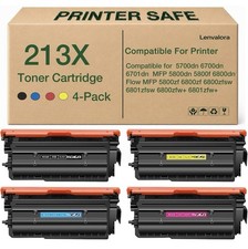 213X 4 Pack Toner Cartridge With Chip Compatible for Color LaserJet Enterprise