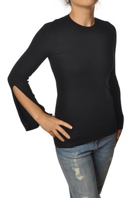 Akep Damen Langärmeliger Pullover nero Größe M-L