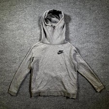 Nike Rally Funnel Hoodie Womens S Heather Gray Fleece Lined Raglan Sleeve Active