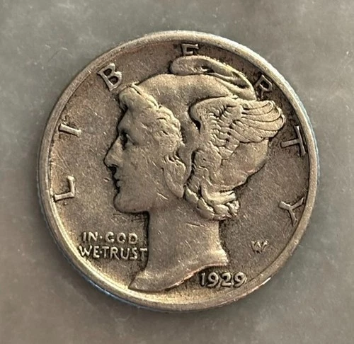 1929-S Mercury Dime - VF - Very Fine - 90% Silver