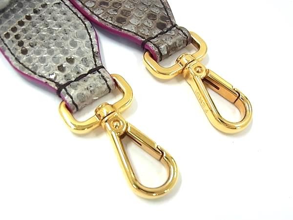 FENDI Python Shoulder Bag Gray Leather Used Excel… - image 3