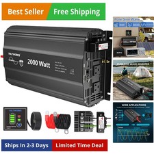 2000 Watt Pure Sine Wave Inverter 12V DC to 110V 120V AC Power Inverter with ...