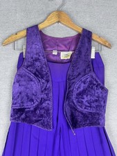 Vintage 60s 70s Purple Two Piece Set Boho Hippie Outfit One Size