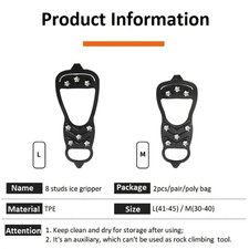 Ice Snow Anti Slip Spikes Grips Grippers Crampons Cleats For Hike Shoes Boot
