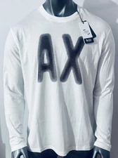 New Armani Exchange Men's Regular  Fit Logo Long Sleeve Shirt