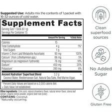 Ancient Nutrition Hydration Po Lemonade, Electrolytes 15 Packets