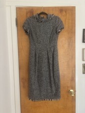 Bergdorf Goodman Oscar de la Renta Tweed Fringe Sheath Dress Size 6
