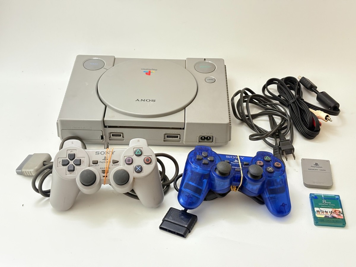 Sony PlayStation PS1 Console w/Pick 1-2 Controllers Blue