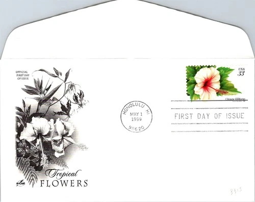 S07-7803, TROPICAL FLOWERS: CHINESE HIBISCUS, ARTCRAFT FIRST DAY COVER