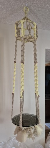 Vintage Homemade 70's Macrame Plant Hanger