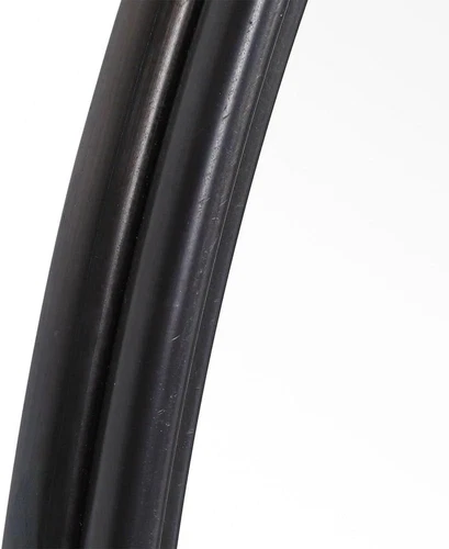 Belham 35" Aged Satin Black Round Wall Mirror for Elegant Decor - Picture 5 of 6