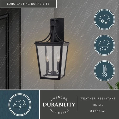 Vaxcel Lighting T0775 Cottage Grove 2 Light 19" Tall Outdoor Wall - Black - Picture 5 of 6