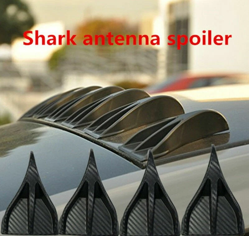 8x Alerón de aleta de tiburón generador vórtice estilo fibra de carbono para maletero de techo de coche Foto 2 de 4