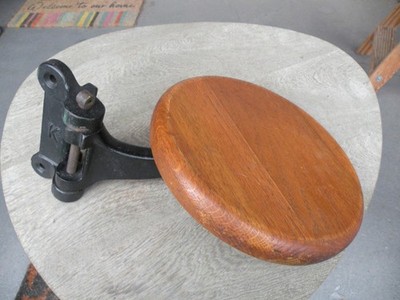 Antique Industrial Factory Cast Iron Swing Arm Wall Mounted Stool