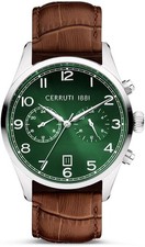 Cerruti 1881 Mens Watch Green Dial Brown Stra...