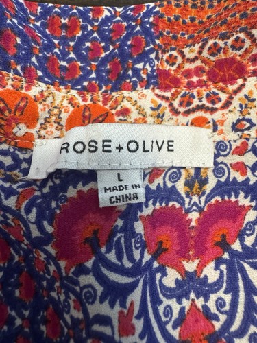 Rose And Olive Sleeveless Blouse Large - Picture 2 of 6