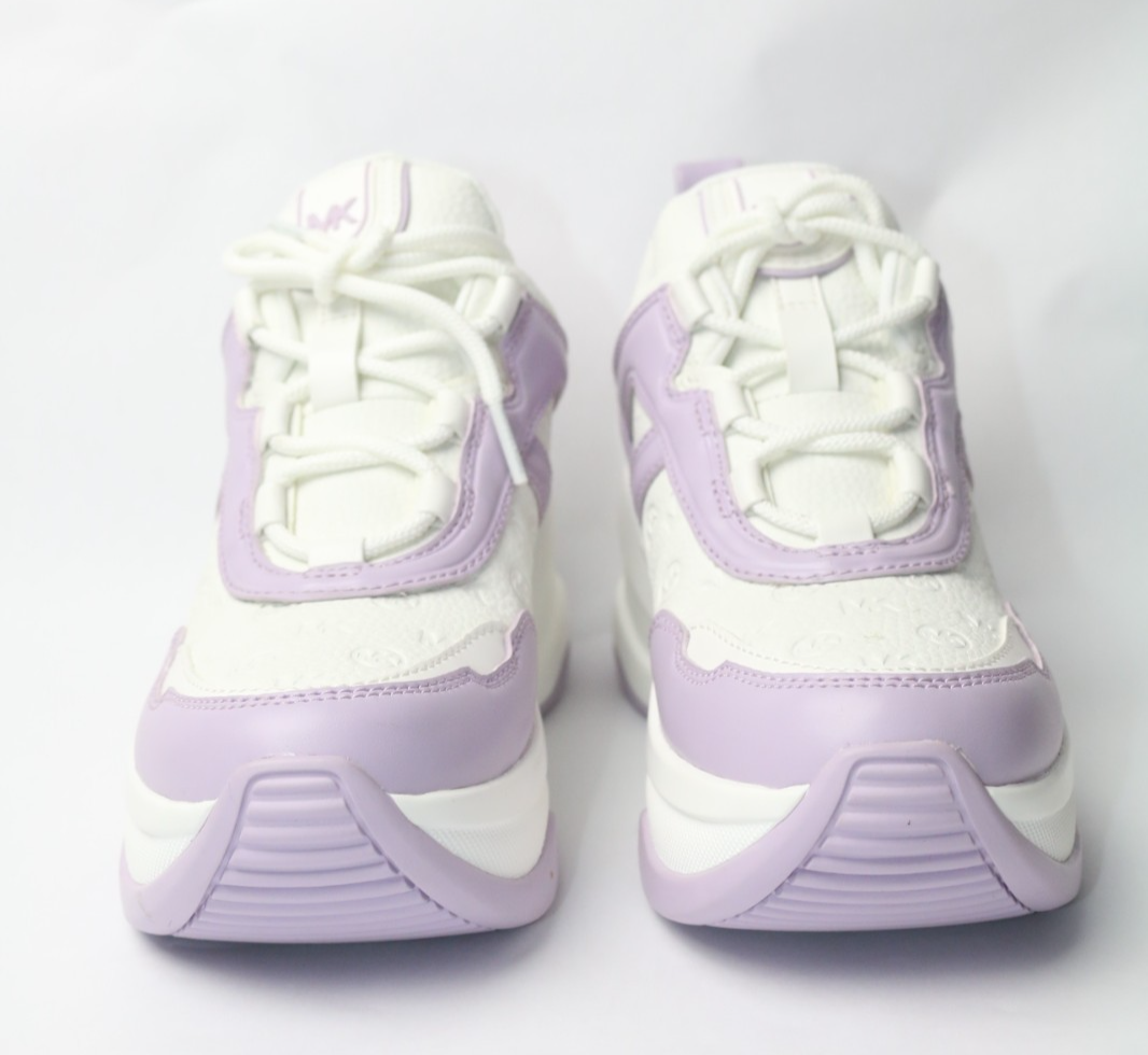 MICHAEL KORS OLYMPIA TRAINER Tumbled Faux Leather Sneaker LT