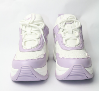 MICHAEL KORS OLYMPIA TRAINER Tumbled Faux Leather Sneaker LT
