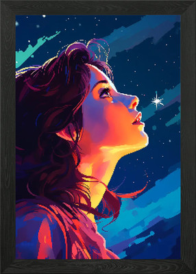 Lofi Portrait Pixel Kunst gerahmtes Wandbild Poster Leinwanddruck Bild