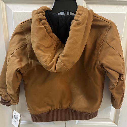 Carhartt Duck Canvas Hooded Full Zip Quilt Lined Insulated Jacket 4T & Toboggan - Picture 7 of 7
