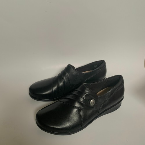 Clarks Womens Hope Roxanne Black Leather Slip On Casual Loafer Size 7.5 M - Picture 5 of 12