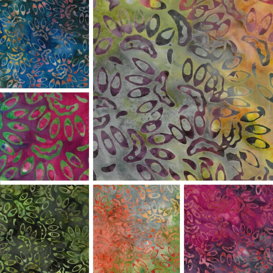 THE FABRIC GUYS Premium Batik Fabric 100% Cotton Quilting Dressmaking Material 45" Wide Crafts