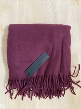 J. Lindeberg Men's FRAME CASHMERE BLEND WOOL SCARF One Size Red NEW NWT