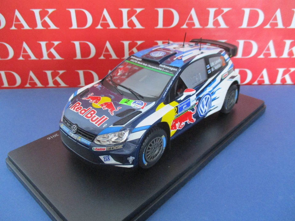 Die cast 1/24 Modellino Auto Volkswagen Polo R WRC Rally Messico 2016 Latvala - Immagine 2 di 4