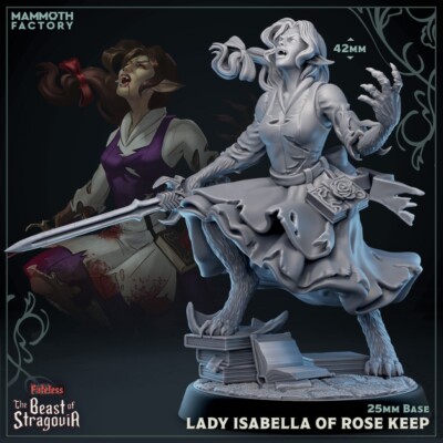 Mammoth Factory Miniatures Lady Isabella Werewolf Female Vampire DnD D&D Fantasy