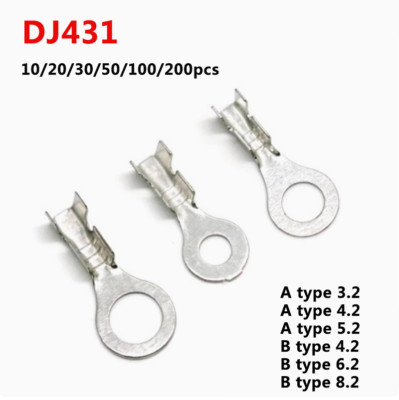 DJ431 Bare Circular Terminal Block Wire Lugs Press Splice Cable Crimp Connector