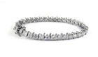 18K White Gold Plated 4Mm Cubic Zirconia Fancy Tennis Bracelet For Women - 7.5"
