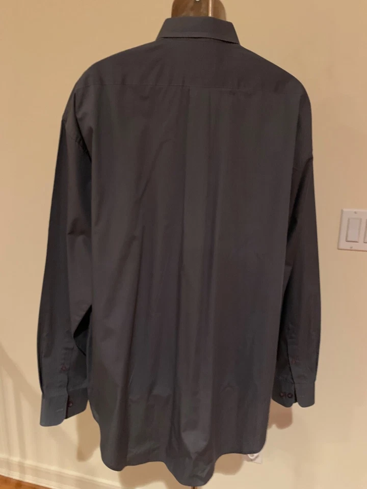 Camisa elegante gris con botones manga larga ROSSINI LE COLLEZIONI para hombre 18,5 36-37 Foto 2 de 4