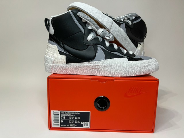 nike blazer sacai black grey