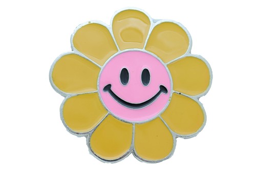 Unisex Belt Buckle Teens Women Yellow Flower Emoji Cartoon Smile Unique Special - Picture 7 of 8